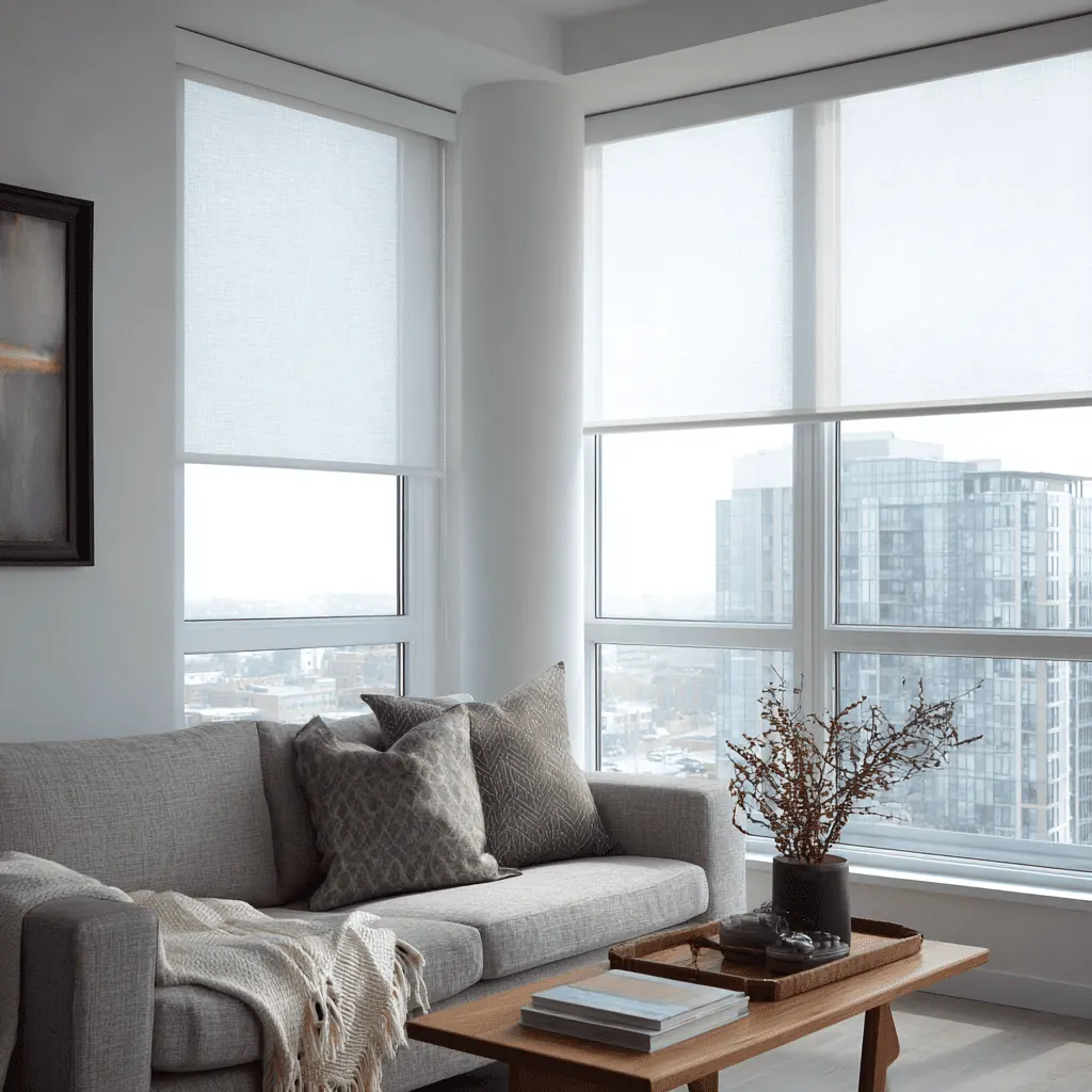 Custom shades measured and installed in Nora